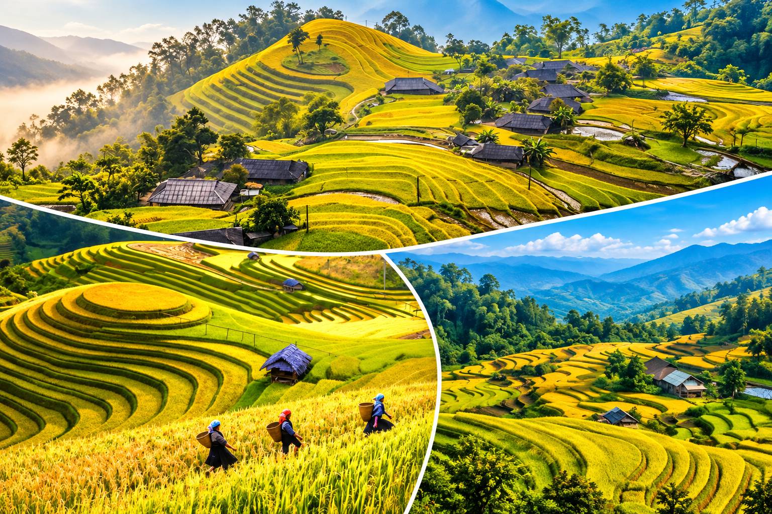 Hành trình trải nghiệm Hoàng Su Phì tháng 10 sẽ đưa bước chân du khách đến với rẻo cao Hà Giang vào thời điểm những thửa ruộng bậc thang rực rỡ nhất trong năm
