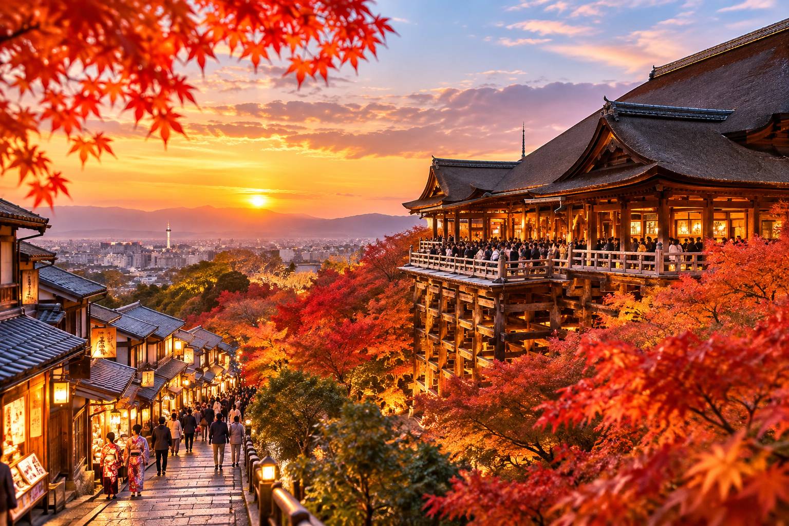 Để chuyến du lịch Kyoto không bị ảnh hưởng bởi đám đông, bạn nên ưu tiên khởi hành từ sáng sớm hoặc ghé thăm các vùng ngoại ô vắng vẻ